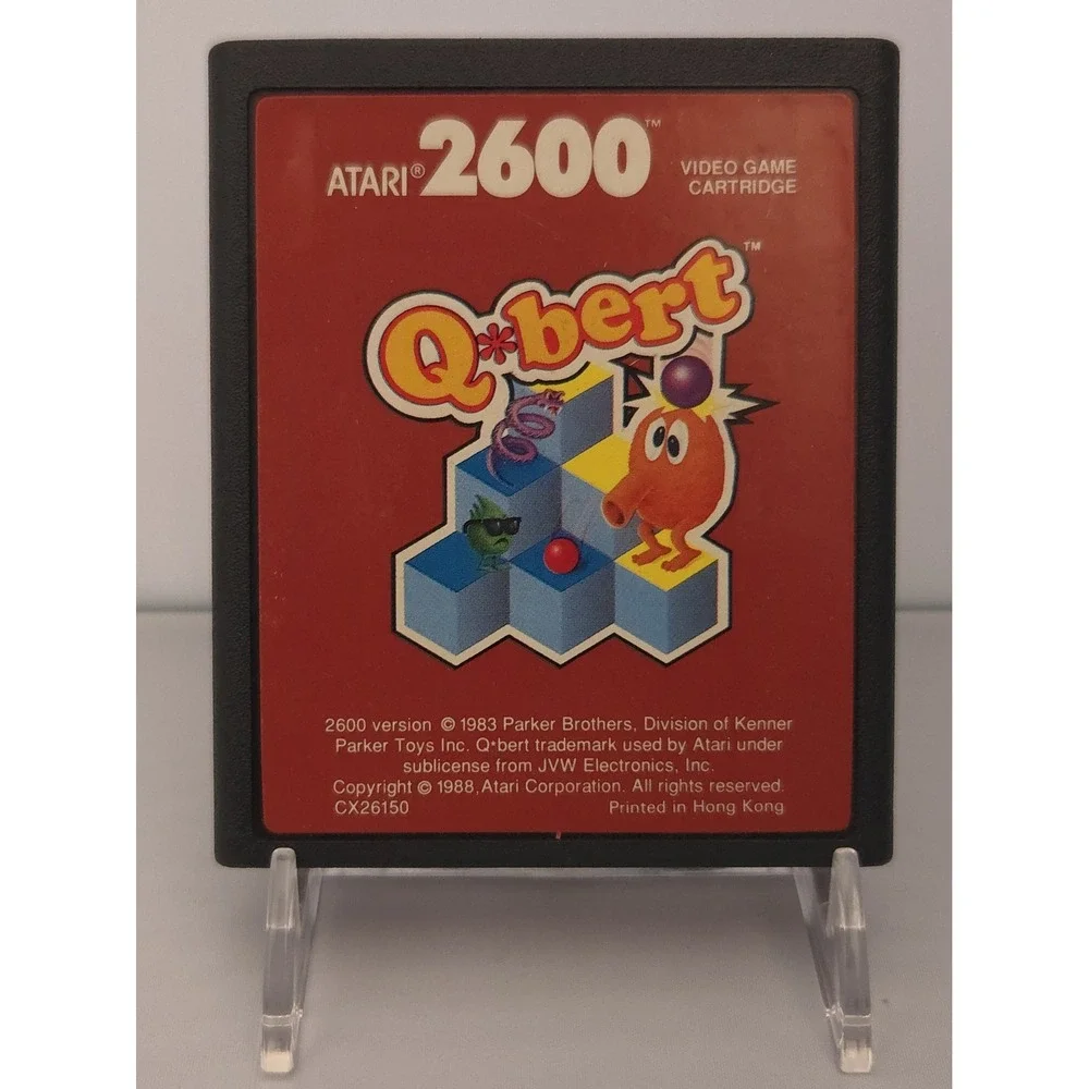 Q*bert‎ Red Label 1988 Release (Atari 2600, 1983) Game Cartridge - Tested Works